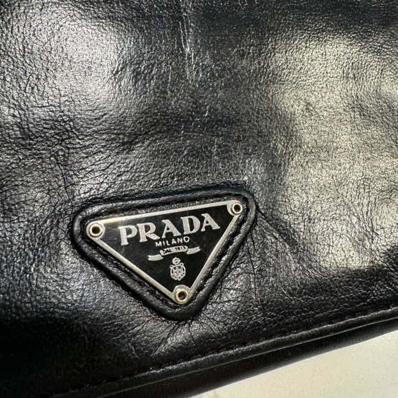 PRADA Vintage Soft Leather Black Snap Long Wallet - Picture 13 of 17